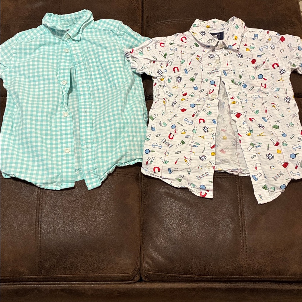 Boys' Short-Sleeve Printed Button-Up Shirt